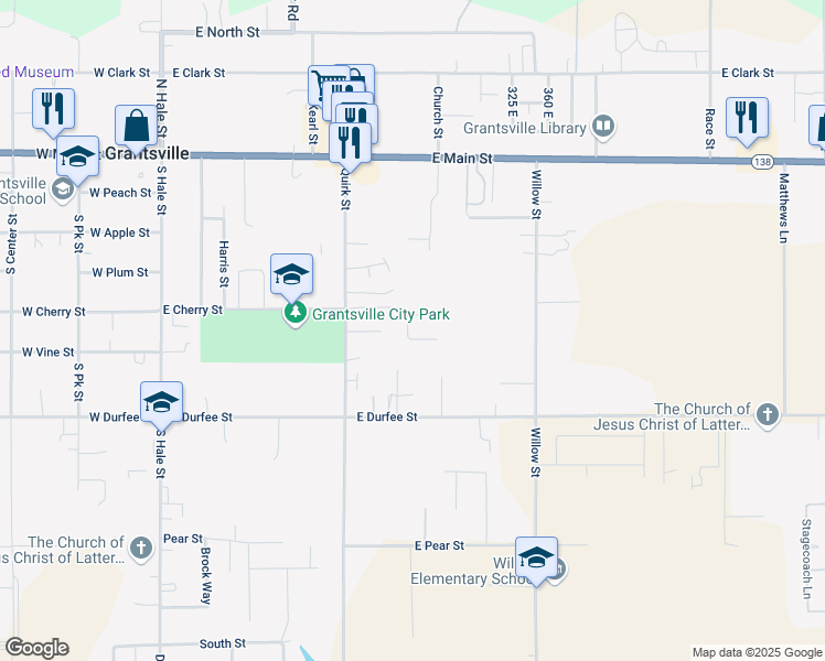 map of restaurants, bars, coffee shops, grocery stores, and more near 281 East Carly Drive in Grantsville