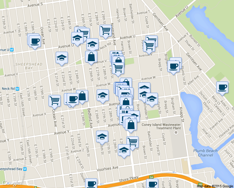 map of restaurants, bars, coffee shops, grocery stores, and more near in Brooklyn
