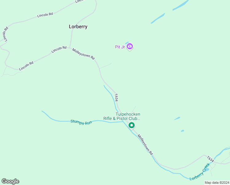 map of restaurants, bars, coffee shops, grocery stores, and more near Molleystown Road in Pine Grove