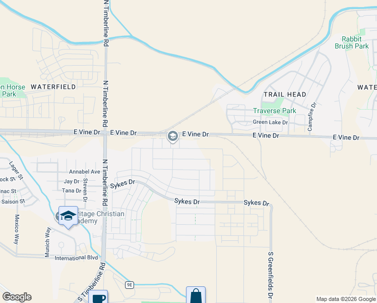 map of restaurants, bars, coffee shops, grocery stores, and more near 2932 Biplane Street in Fort Collins