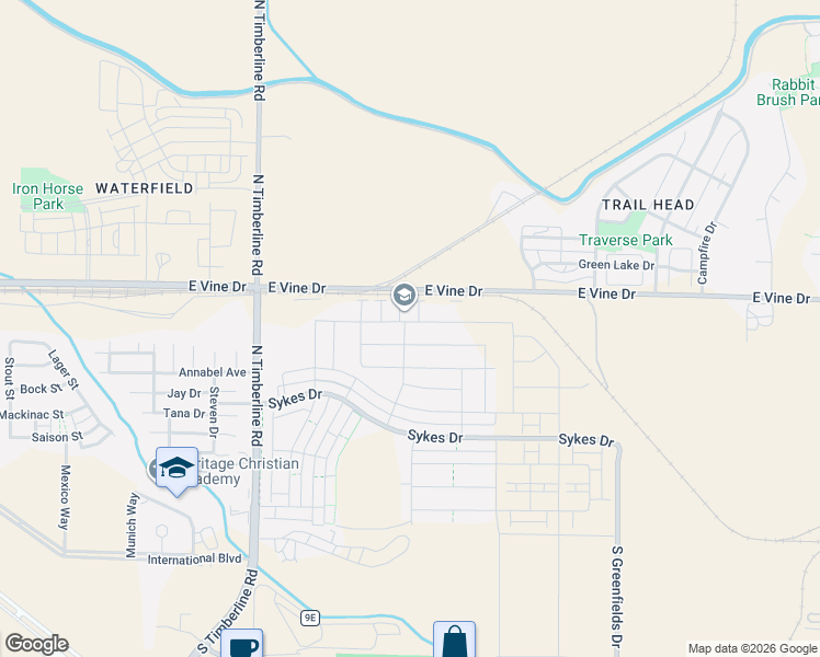 map of restaurants, bars, coffee shops, grocery stores, and more near 2903 Barnstormer Street in Fort Collins