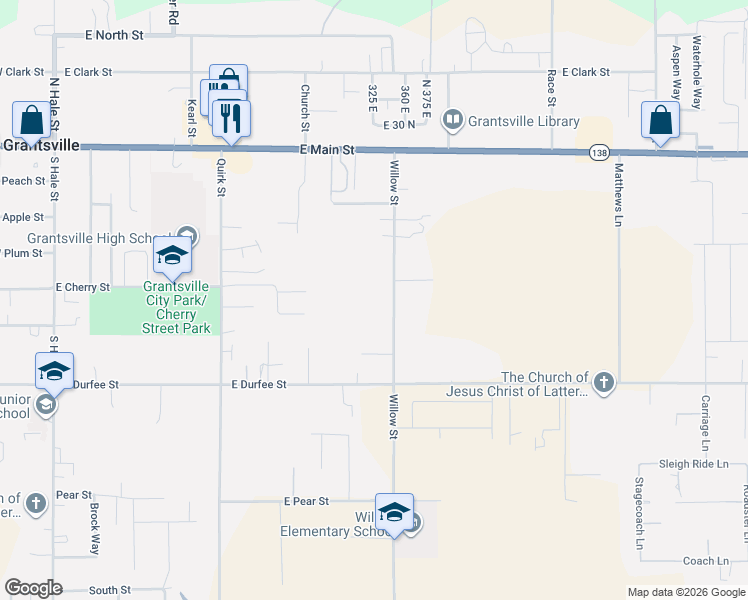 map of restaurants, bars, coffee shops, grocery stores, and more near 343 Chester Hollow Road in Grantsville