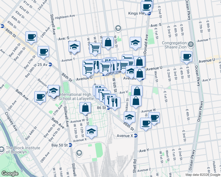 map of restaurants, bars, coffee shops, grocery stores, and more near in Brooklyn