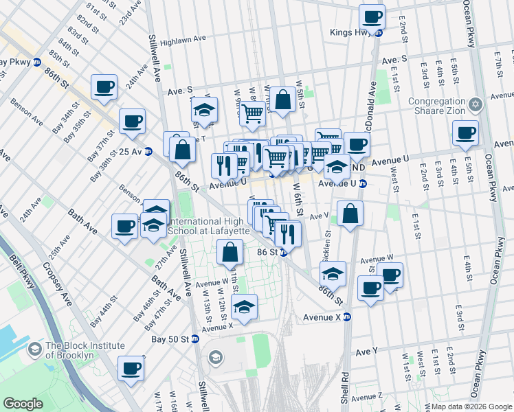 map of restaurants, bars, coffee shops, grocery stores, and more near in Brooklyn
