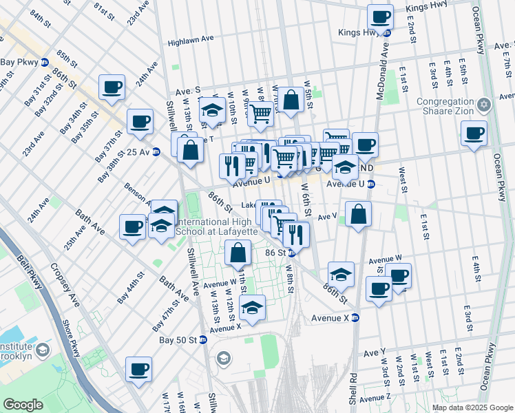 map of restaurants, bars, coffee shops, grocery stores, and more near in Brooklyn