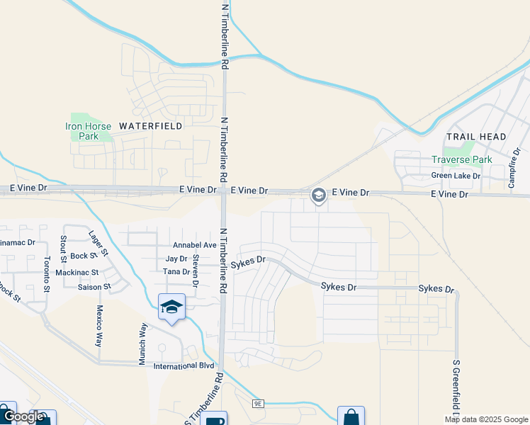 map of restaurants, bars, coffee shops, grocery stores, and more near 526 Zeppelin Way in Fort Collins