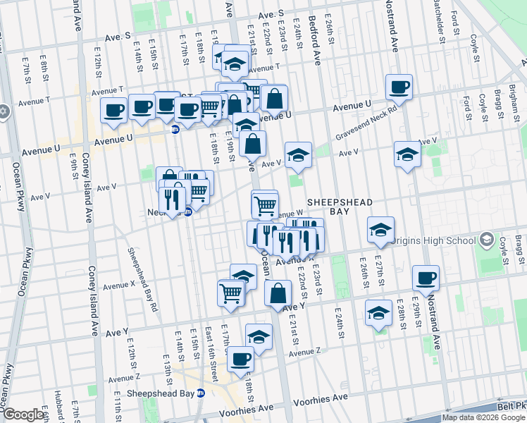 map of restaurants, bars, coffee shops, grocery stores, and more near in Brooklyn