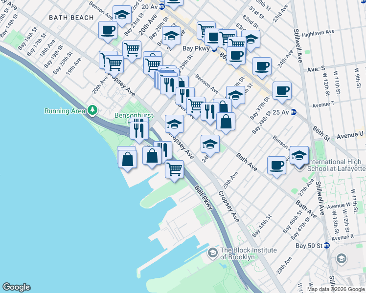 map of restaurants, bars, coffee shops, grocery stores, and more near in Brooklyn