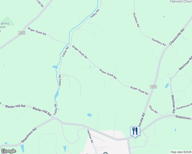 map of restaurants, bars, coffee shops, grocery stores, and more near 2676 Boger Stadt Road in Fogelsville