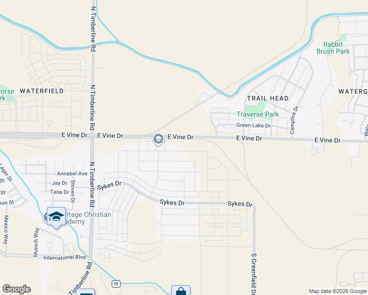 map of restaurants, bars, coffee shops, grocery stores, and more near 3012 East Vine Drive in Fort Collins