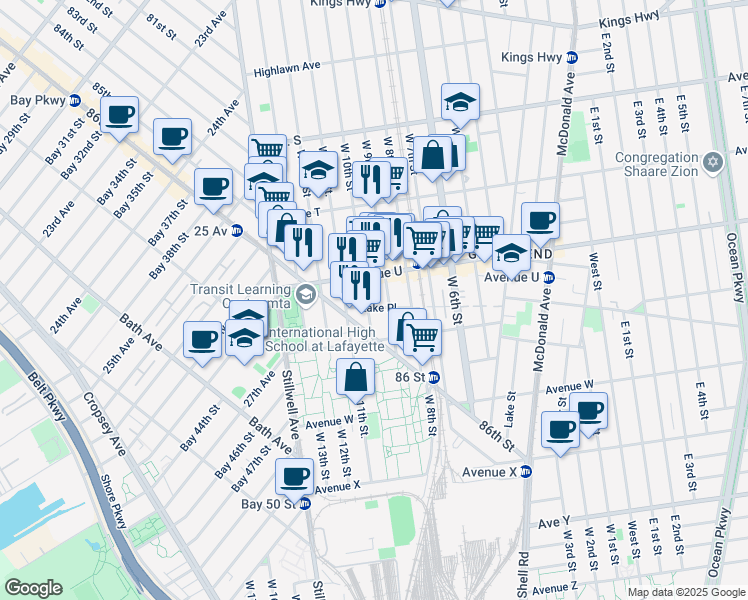 map of restaurants, bars, coffee shops, grocery stores, and more near in Brooklyn