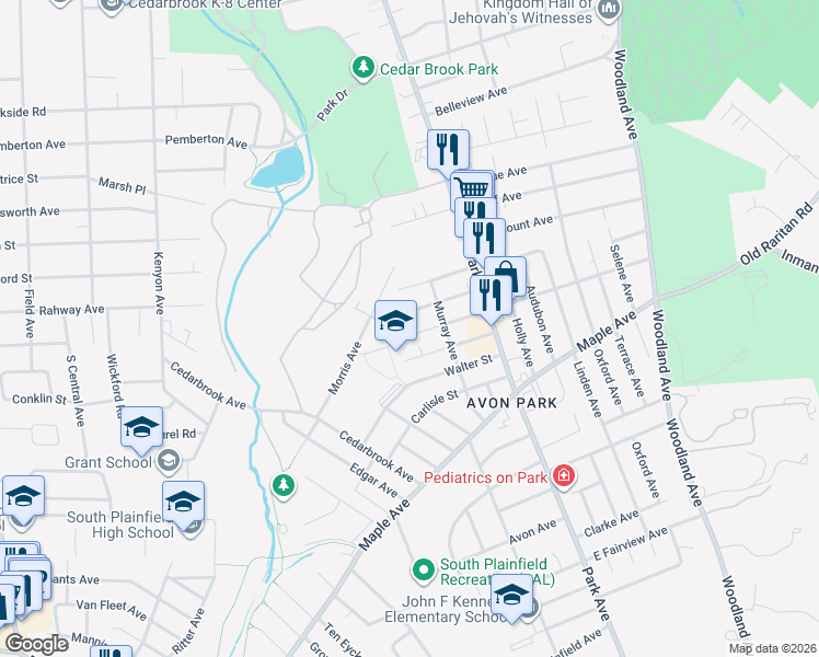 map of restaurants, bars, coffee shops, grocery stores, and more near 209 Chambers Street in South Plainfield