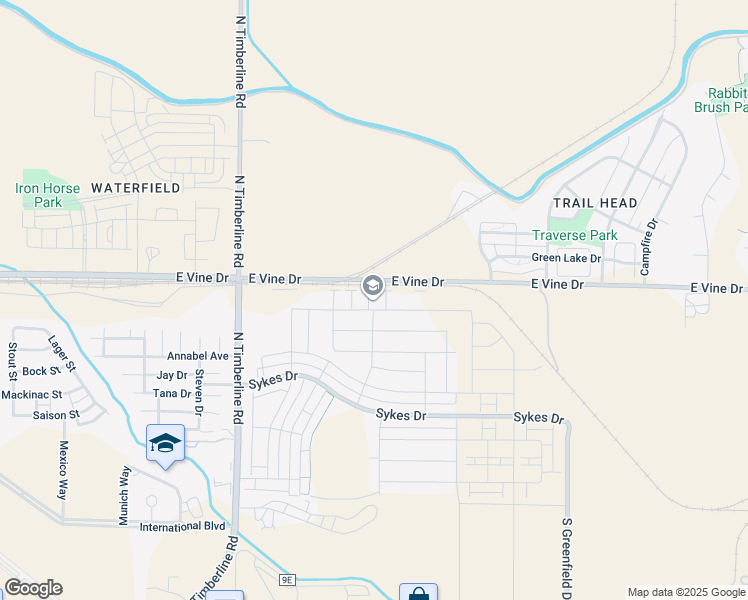 map of restaurants, bars, coffee shops, grocery stores, and more near 2816 East Vine Drive in Fort Collins