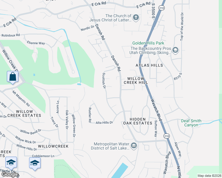 map of restaurants, bars, coffee shops, grocery stores, and more near 3231 McNeill Circle in Sandy