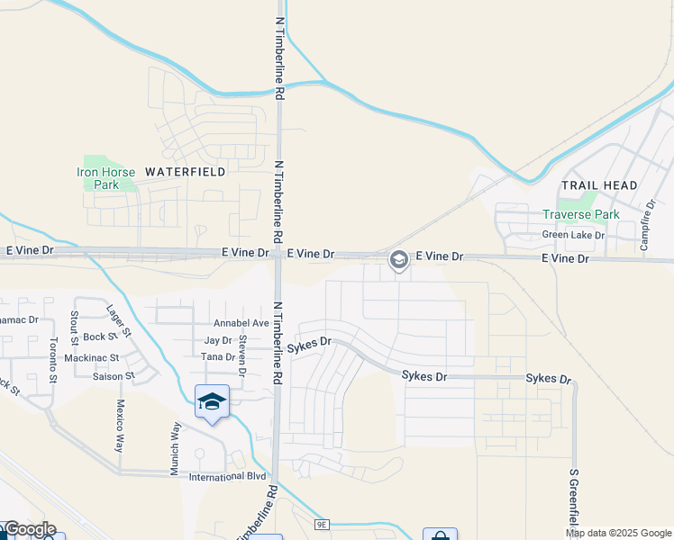 map of restaurants, bars, coffee shops, grocery stores, and more near 2703 Barnstormer Street in Fort Collins