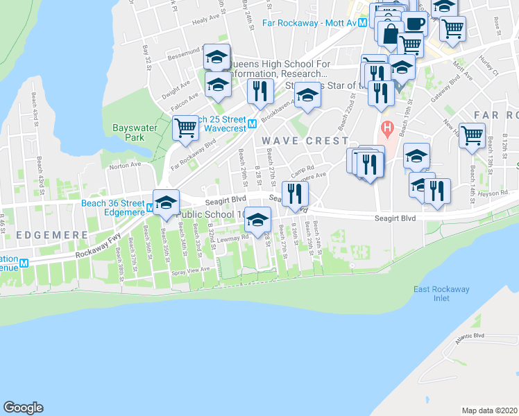 map of restaurants, bars, coffee shops, grocery stores, and more near 2-34 B 28 Street in Queens