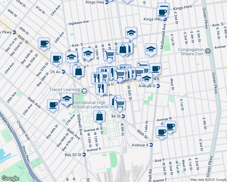 map of restaurants, bars, coffee shops, grocery stores, and more near in Brooklyn