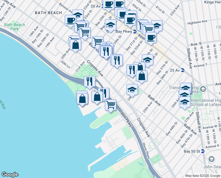 map of restaurants, bars, coffee shops, grocery stores, and more near in Brooklyn
