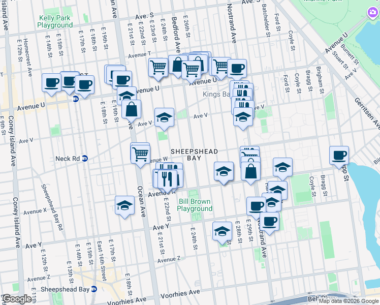 map of restaurants, bars, coffee shops, grocery stores, and more near in Brooklyn