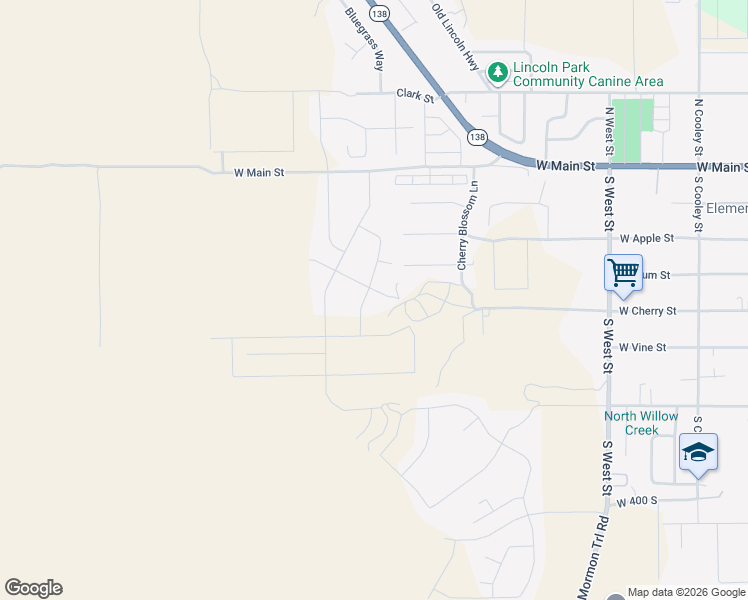 map of restaurants, bars, coffee shops, grocery stores, and more near 163 Cherry Bomb Way in Grantsville