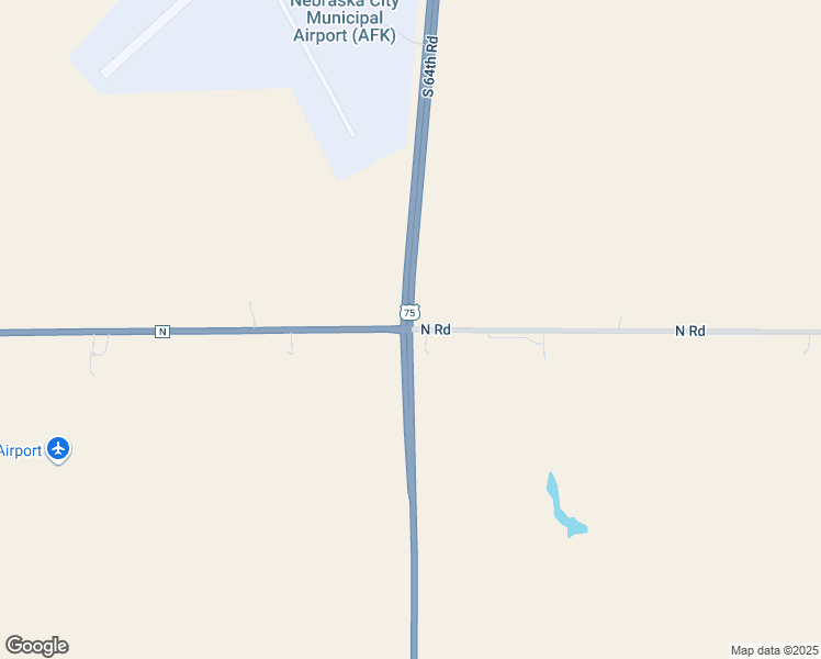 map of restaurants, bars, coffee shops, grocery stores, and more near 5125 N Road in Nebraska City