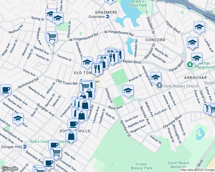 map of restaurants, bars, coffee shops, grocery stores, and more near 26 Mc Cormick Place in Staten Island