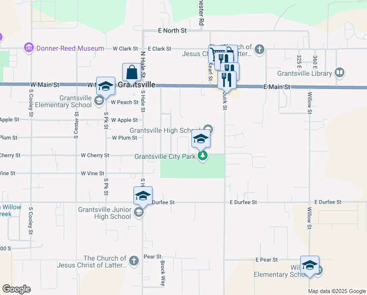 map of restaurants, bars, coffee shops, grocery stores, and more near 155 East Cherry Street in Grantsville