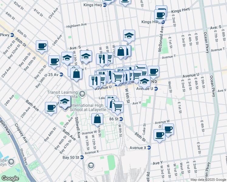 map of restaurants, bars, coffee shops, grocery stores, and more near in Brooklyn