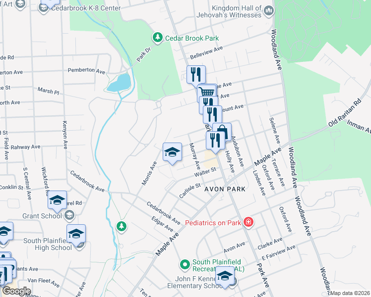 map of restaurants, bars, coffee shops, grocery stores, and more near 209 Chambers Street in South Plainfield
