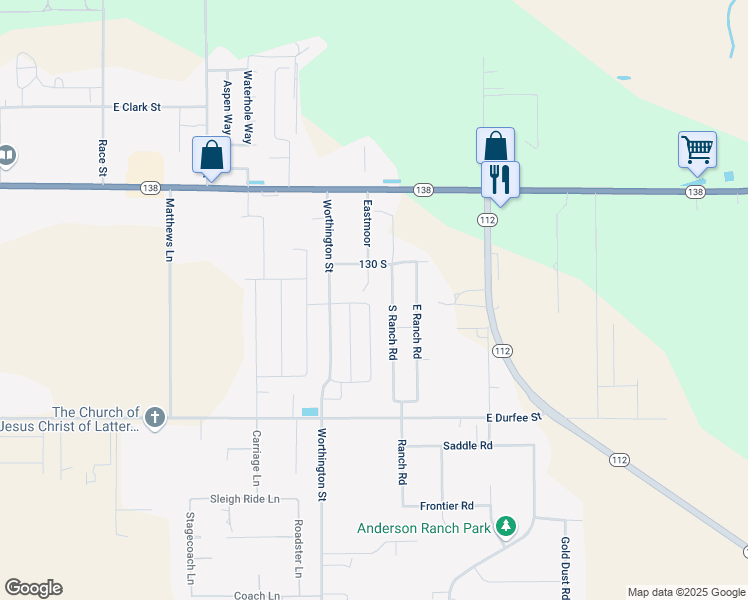 map of restaurants, bars, coffee shops, grocery stores, and more near 179 Tawny Drive in Grantsville