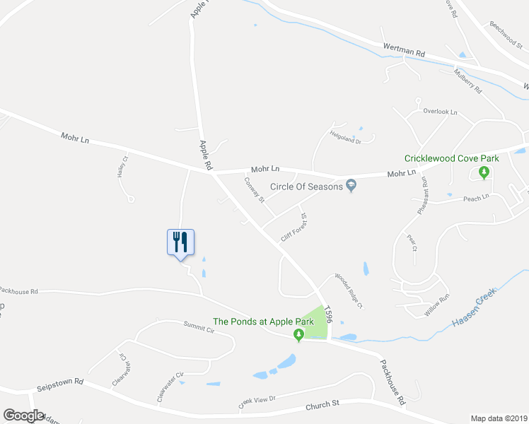 map of restaurants, bars, coffee shops, grocery stores, and more near 2216 Conway Street in Fogelsville