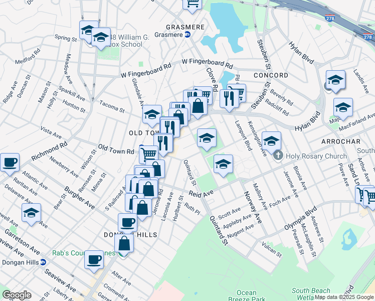 map of restaurants, bars, coffee shops, grocery stores, and more near 26 Mc Cormick Place in Staten Island