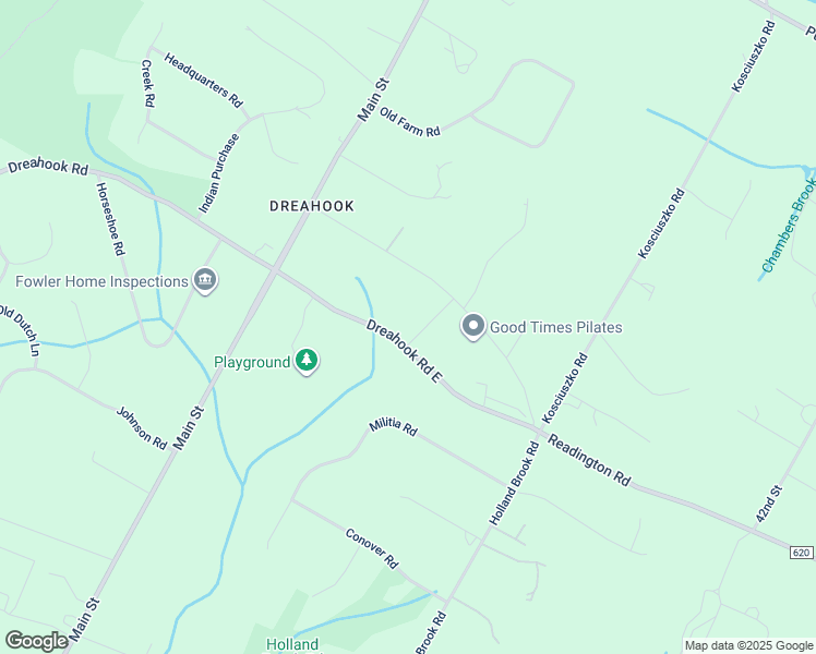 map of restaurants, bars, coffee shops, grocery stores, and more near 11 Dreahook Road East in Readington Township