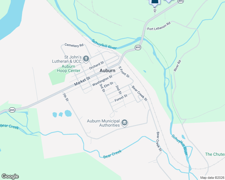 map of restaurants, bars, coffee shops, grocery stores, and more near 215 Pine Street in Auburn