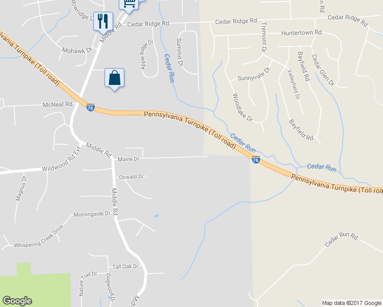 map of restaurants, bars, coffee shops, grocery stores, and more near 3311 Maine Drive in Hampton Township