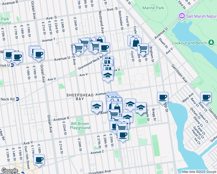 map of restaurants, bars, coffee shops, grocery stores, and more near in Brooklyn