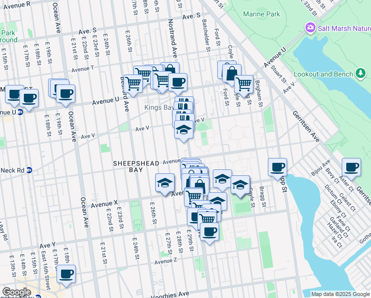 map of restaurants, bars, coffee shops, grocery stores, and more near in Brooklyn