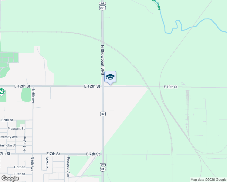 map of restaurants, bars, coffee shops, grocery stores, and more near 1978 East 12th Street in Hastings