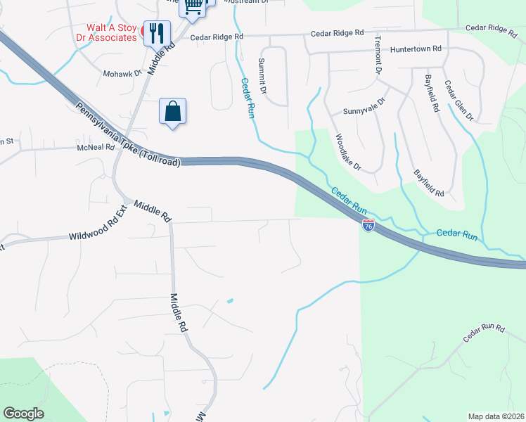 map of restaurants, bars, coffee shops, grocery stores, and more near 3311 Maine Drive in Hampton Township
