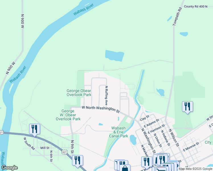 map of restaurants, bars, coffee shops, grocery stores, and more near 4358 West Smith Avenue in Delphi