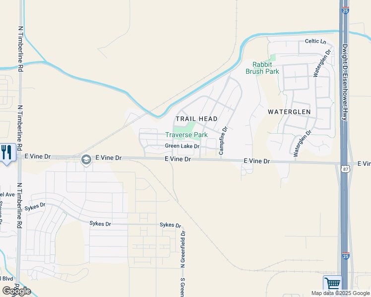 map of restaurants, bars, coffee shops, grocery stores, and more near 700 Wagon Trail Road in Fort Collins