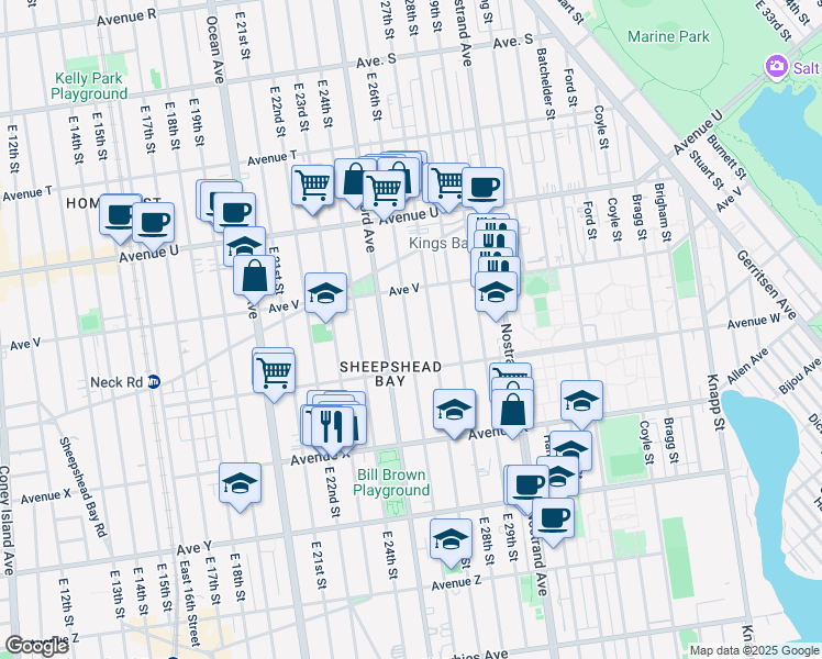 map of restaurants, bars, coffee shops, grocery stores, and more near in Brooklyn