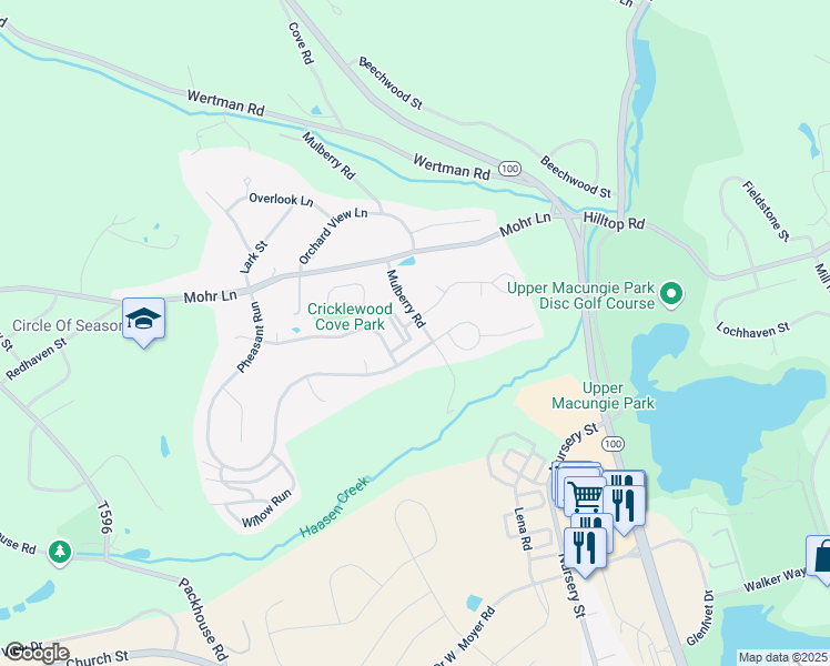 map of restaurants, bars, coffee shops, grocery stores, and more near 7962 Woodsbluff Run in Fogelsville