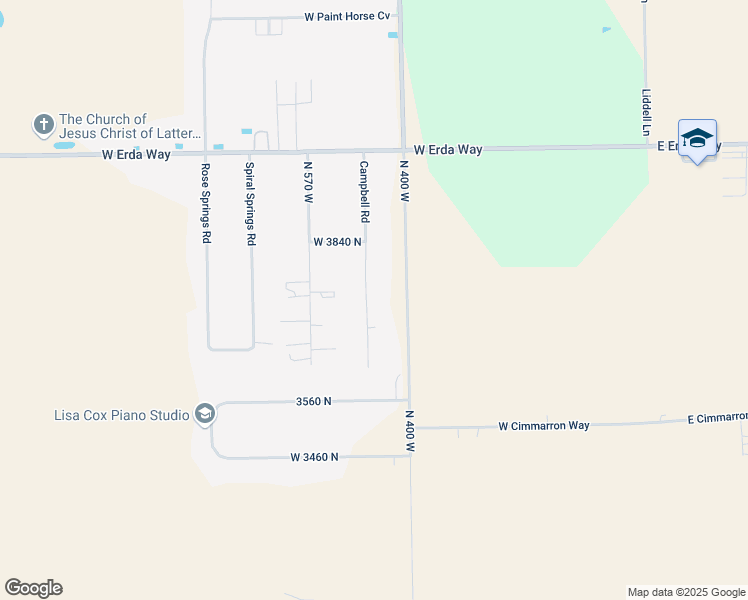 map of restaurants, bars, coffee shops, grocery stores, and more near 3732 Campbell Road in Erda