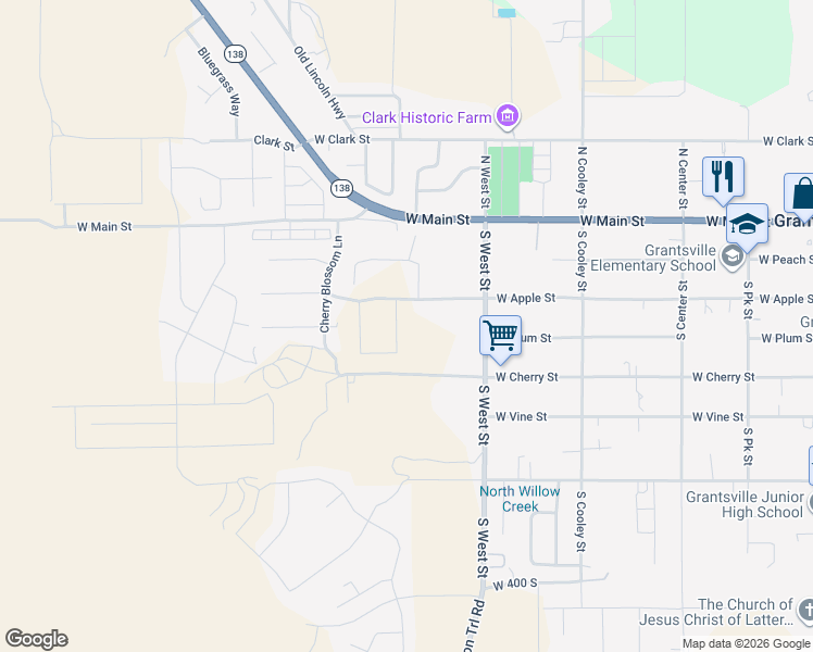 map of restaurants, bars, coffee shops, grocery stores, and more near 125 South Freedom Way in Grantsville