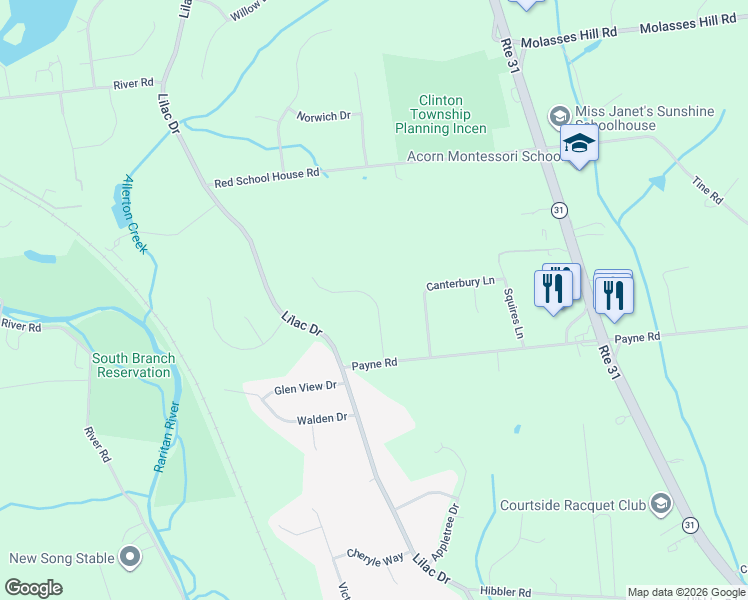map of restaurants, bars, coffee shops, grocery stores, and more near 10 7 Springs Road in Lebanon