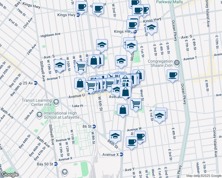 map of restaurants, bars, coffee shops, grocery stores, and more near in Brooklyn