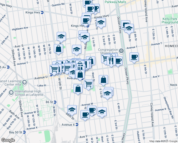 map of restaurants, bars, coffee shops, grocery stores, and more near in Brooklyn