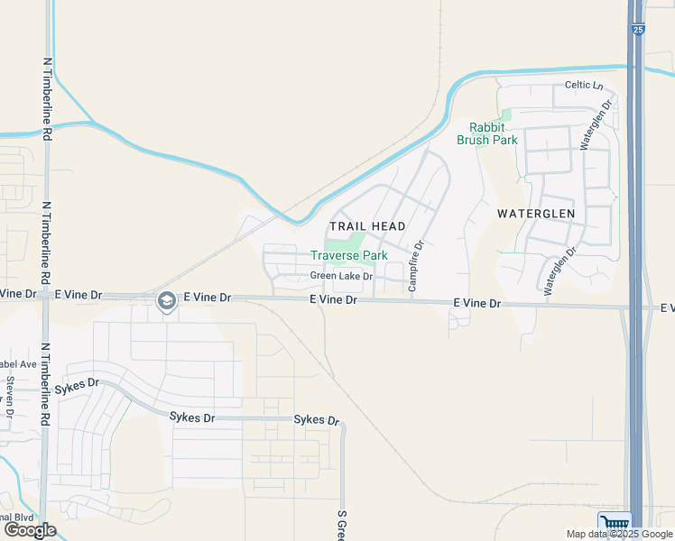 map of restaurants, bars, coffee shops, grocery stores, and more near 3312 Green Lake Drive in Fort Collins
