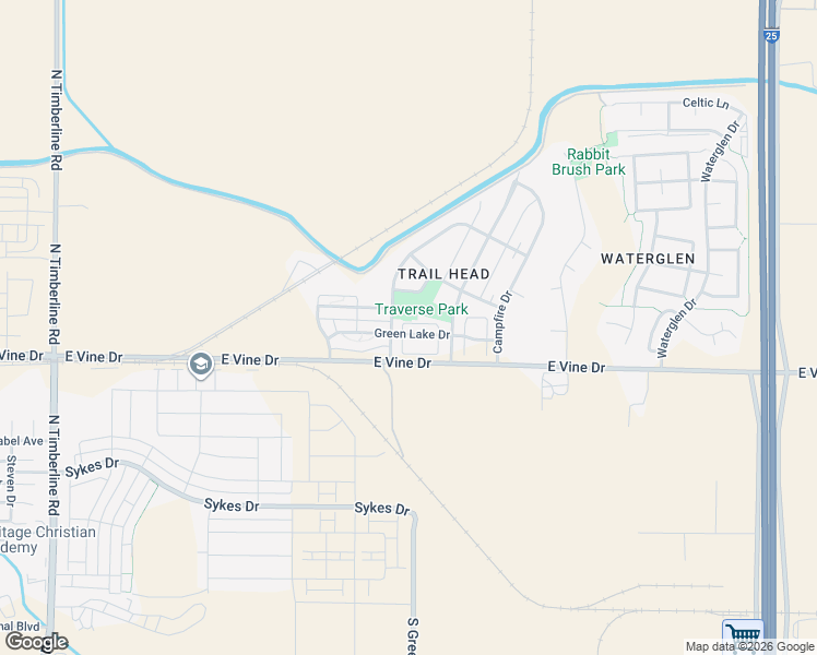 map of restaurants, bars, coffee shops, grocery stores, and more near 3312 Green Lake Drive in Fort Collins